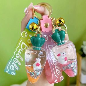 Creative <b>Custom</b> Cute Rabbit Keychains Animal Liquid Boba Floating Liquid <b>Keychain</b> - Product Image 2