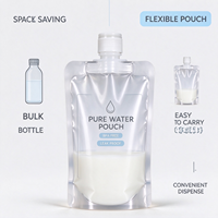 Pochette souple transparente personnalisée avec bec verseur et bouchon à vis, sans BPA, anti-fuite, pour emballage de liquides (eau, jus, lait), avec logo personnalisé