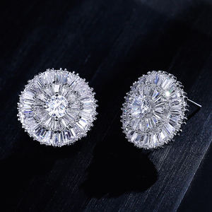 Boucles d'oreilles à clous RAKOL EP232, élégantes, micro-incrustées de zircon CZ, cristal, bijoux de mariée - Product Image 4