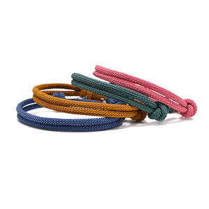 Pulseras de Cuerda Trenzada Náutica, Estilo Simple, Cordón Milán, Hechas a Mano, Color Azul Marino, Joyería para Parejas, Regalos para Fiestas - Product Image 2