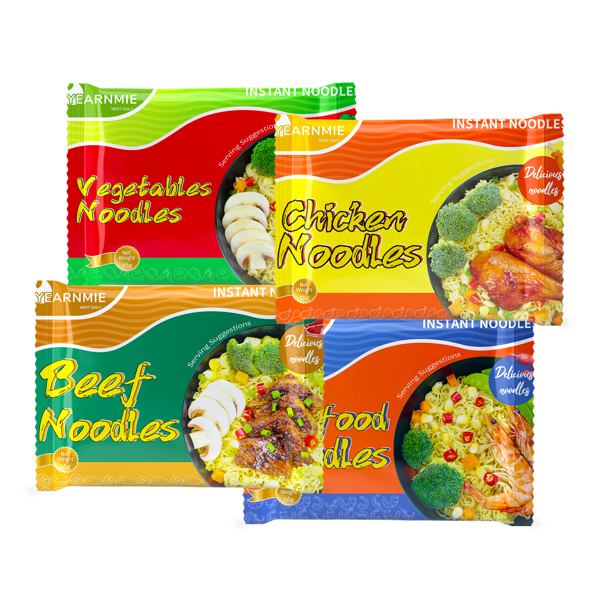 Лапша-рамен, Корейская рамен, Китайская лапша, оптовая продажа бренда YEARNMIE, Высококачественная мгновенная лапша с мгновенным вкусом, Пряная лапша