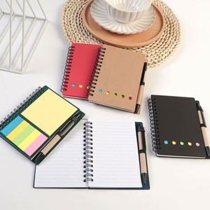 Set de Cuadernos de Notas Autoadhesivos en Espiral A6, Herramienta Esencial para Estudio y Oficina, Bloc de Notas Adhesivas de Papel Kraft, Libro de Hojas Sueltas con Espiral para Notas - Product Image 3
