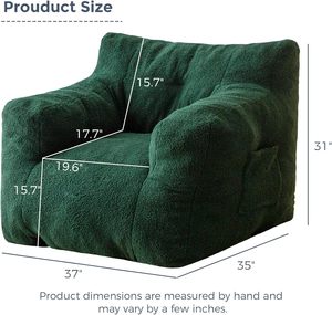 Living Room <strong>Boucle</strong> Tufted <strong>Bean</strong> <strong>Bag</strong> Couch Sherpa <strong>Bean</strong> <strong>Bag</strong> Chair for Adults Kids with Pocket - Product Image 4