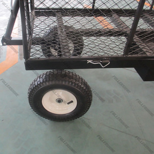 전동 동력 정원 농장용 스틸 카트, 탈착식 메시 측면 평판 유틸리티 금속 웨건 가든 카트 - Product Image 3