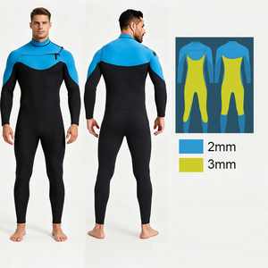 Combinaison de surf en néoprène 3/2 mm de qualité supérieure, fermeture éclair sur la poitrine, pour hommes et femmes, coupe-vent, OEM - Product Image 3