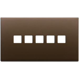 Flat Dark Bronze Wall <b>Switch</b> <b>Plate</b> 5 Gang 16.5 Cm Length 9.5 Cm Width 1.4 Cm Thickness - Product Image 1