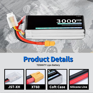 Литий-полимерный аккумулятор 11.<span class=keywords><strong>1</strong></span>В 3000мАч 6S 60C высокой мощности с разъемом XT60 для профессиональных радиоуправляемых моделей и OEM-проектов 802530 - Product Image 4