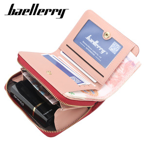 กระเป๋าสตางค์ใบเล็กสำหรับผู้หญิง Baellerry หนัง PU พร้อมพู่ห้อย ซิปใส่บัตร ช่องใส่เหรียญ สีแดง - Product Image 2