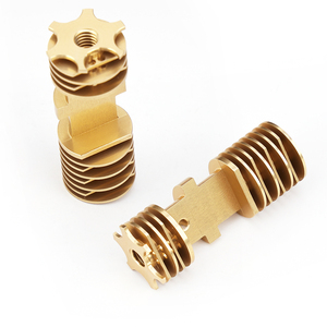 Custom CNC Machined Aluminum Alloy <strong>Heat</strong> Sink Connector Golden Anodized Cooling Fin Component Precision Milling Turning <strong>Parts</strong> - Product Image 2