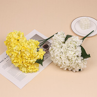 Arreglo Floral de Hortensias Artificiales de Seda con Cinco Cabezas para Decoración de Bodas, Salones y Mesas, para Decoración del Hogar