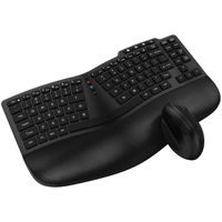 Multi-Device Rechargeable Wave Key Split Design 2.4G Wireless USB Keyboard Mouse Combo avec repose-mains rembourré