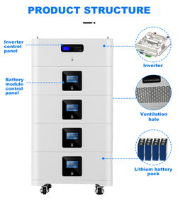 All in One Stacked Lifepo4 <b>Battery</b> Solar Energy Storage Power System Home <b>48v</b> 51.2v 50kwh Stacked Lifepo4 <b>Battery</b> - Product Image 2