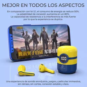 Écouteurs sans fil Bluetooth BENKON avec design de dessin animé, écran LED et technologie TWS pour casque intelligent portable - Product Image 4