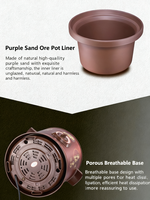 Cuisinière à riz électrique multifonctionnelle automatique portable pour usage domestique, avec cuve intérieure en plastique et revêtement en argile violette, économe en énergie, pour soupes rapides