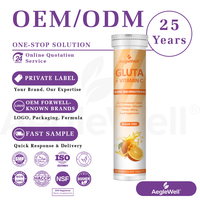 AegleWell Gluta Plus Vitamine C Comprimés Effervescents Saveur Orange 500mg L-Glutathion Vitamine C 20 Comprimés Super Éclaircissant pour la Peau