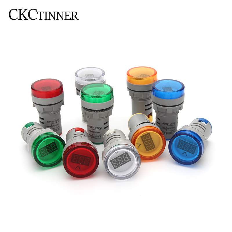 AD16-22DSV круглый цифровой вольтметр переменного тока 60-500 В, 22 мм