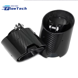 Punta de escape de fibra de carbono FlowTech para BMW M3 M4 G80 G82 2021+, tubo de escape decorativo de acero inoxidable para modificación de automóviles - Product Image 5