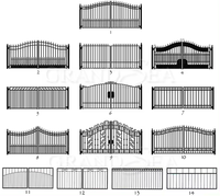 Portes coulissantes en fer forgé de luxe pour la sécurité du jardin, conception de grille double, portail d'entrée principal, portails en fer forgé