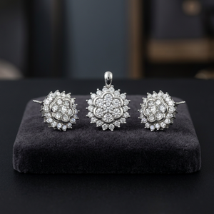 Elegant 925 Sterling Silver CZ Gemstone Pendant Set Fancy Zircon Jewelry for Women Girls Party Gift Fashionable Cute Design - Product Image 2