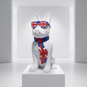 Sculpture de chien en fibre de verre, style art moderne, figurine Frenchie, décoration artistique virale pour centre commercial, ornements de mode haut de gamme, personnalisable - Product Image 6