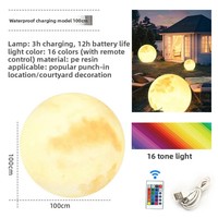 Lampe Solaire Extérieure Lune Étanche Jardin Aménagement Lampadaire pour Pelouse Cour Terrasse Vue Lustre Style