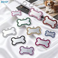Glitzernde Hundemarken aus Zinklegierung für Lasergravur – Großhandel, Spiegelfinish, doppellagig, für kleine und große Hunde