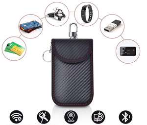 Pochette Faraday en fibre de carbone à suspendre, bloquant les signaux, protection RFID, protection de la vie privée des téléphones portables, logo personnalisé, clé de voiture tendance - Product Image 5