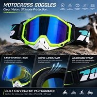 Lunettes de motocross personnalisées OEM, lunettes de moto tout-terrain, lunettes de moto anti-vent, lunettes de sécurité pour la conduite à moto