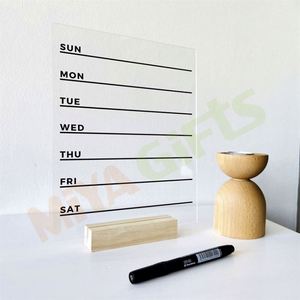 Calendario <span class=keywords><strong>de</strong></span> planificación semanal personalizado tablero acrílico grabable planificador <span class=keywords><strong>de</strong></span> escritorio transparente soporte <span class=keywords><strong>de</strong></span> <span class=keywords><strong>tareas</strong></span> <span class=keywords><strong>organizador</strong></span> <span class=keywords><strong>de</strong></span> borrado en seco - Product Image 1