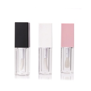Vente en gros d'emballages vides pour soins des lèvres, contenants carrés transparents pour gloss à lèvres de 5 ml avec pinceau - Product Image 4