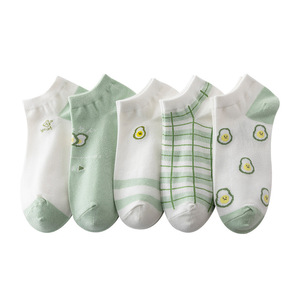 Women's Ankle Socks Breathable Summer Thin Fruit <b>Pattern</b> Casual Boat Socks 10 Pairs Pack - Product Image 5