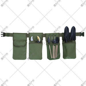 Ceinture porte-outils de jardin, pochette à quatre poches, sangle d'épaule réglable et arquée, unisexe, doublure en polyester, compartiment intérieur - Product Image 4