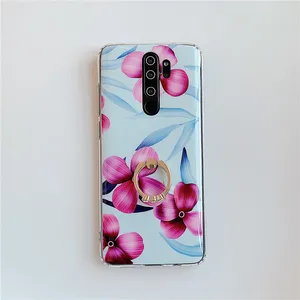 对于小米 Redmi Note 8 pro IMD TPU 防震花 360 全封面环持有人手机壳