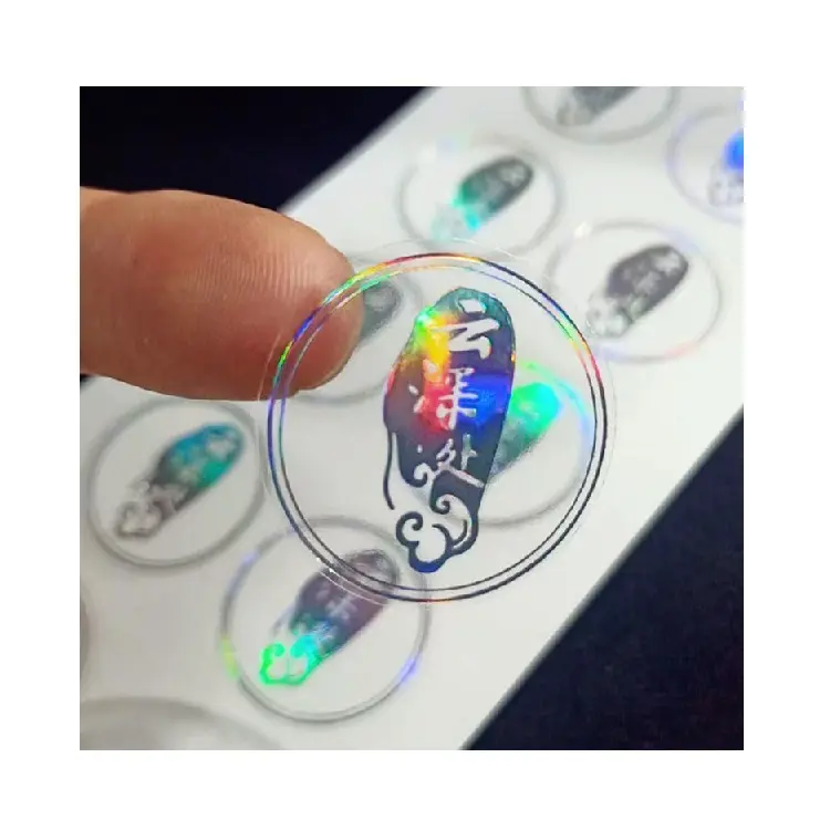 Selbst klebende transparente wasserdichte holo graphische Vinyl-Aufkleber Benutzer definierte gestanzte Hologramm-Aufkleber mit benutzer definiertem Logo