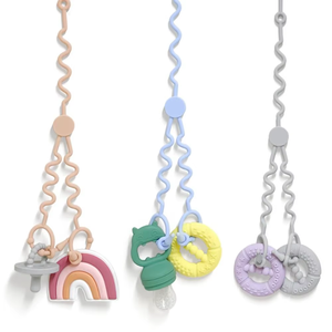Cadena de Silicona Anticaída para Bebé, Mordedor Ajustable con 2 Clips, Correas de Juguete, Accesorios para Cochecito, 1 Unidad - Product Image 2