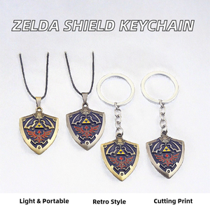 <span class=keywords><strong>Zelda</strong></span> kim loại hợp kim keyholder phong cách cổ điển Carabiner Keychain với lá chắn Mặt dây chuyền cho xe hơi hoặc phím - Product Image 3