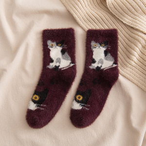 Notizie su misura calze di cotone colorato per le donne stile felice cartone animato gatto traspirante maglia bracciale per la primavera - Product Image 5