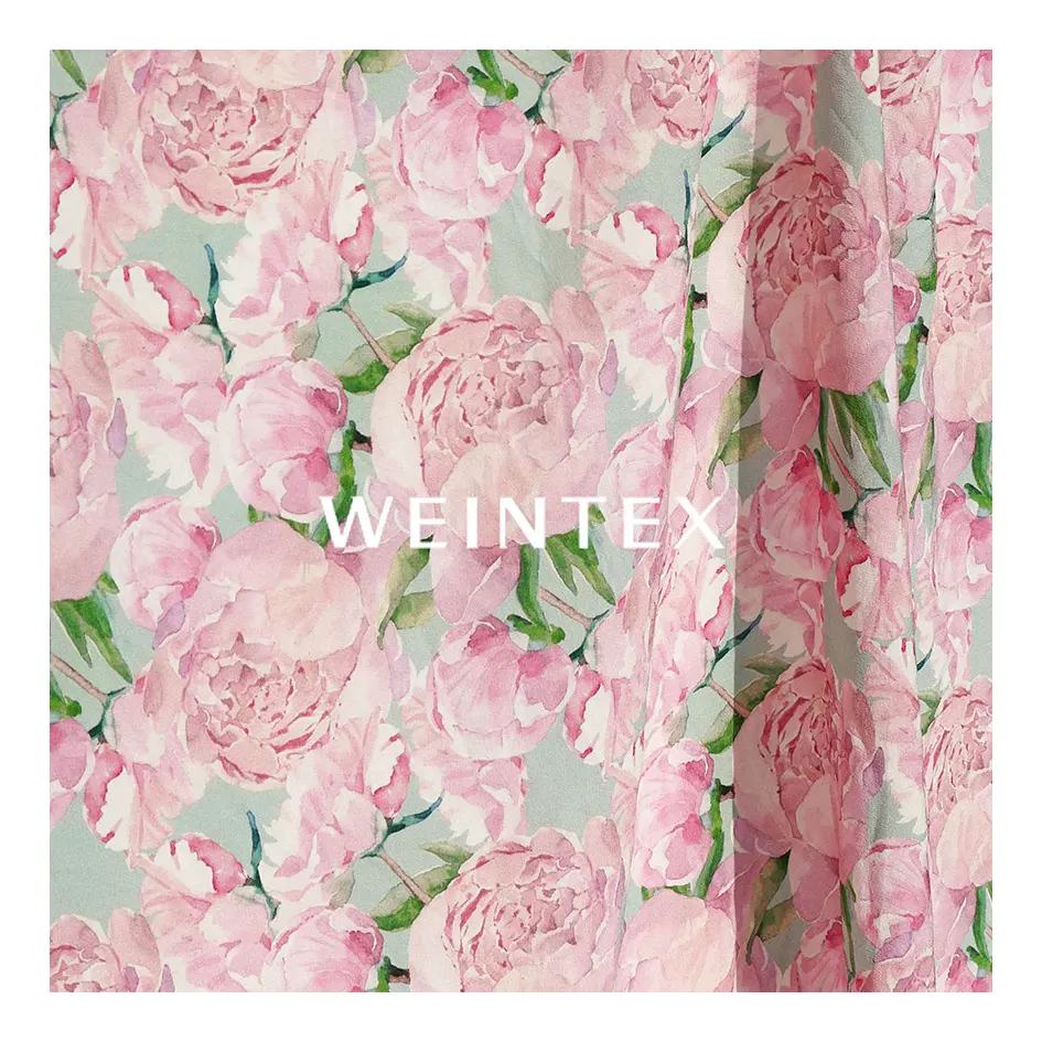 WI-Z0817 stampa digitale fiore vintage 100% seta tessuti morbidi ed ecologici di alta qualità per il vestito