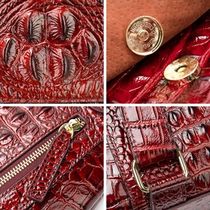 Women Boshiho Crocodile Leather Backpack Soccer Boot Bag School College Book Bag Purse for Women - Product Image 4