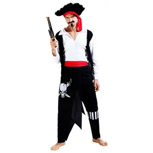 Costumes de films télévisés Cosplay pour adultes Costume de pirate d'halloween pour hommes Cosplay simple Costume de pirate pour hommes Costumes des Caraïbes