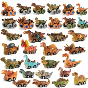 Schlussverkauf Karikatur niedlicher Kunststoff-Tiersimulation Dinosaurier-Modell zurückziehbares Auto Kinderspielzeug Auto Geschenk