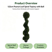 Arbre topiaire artificiel en spirale en forme de feuille d'arachide H122cm, plante verte artificielle en pot pour la décoration de la maison, des mariages, des fêtes, des jardins et des porches
