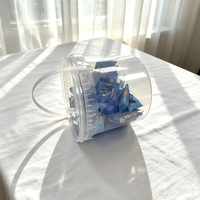 Conteneur alimentaire en plastique PP à faible MOQ, pots à bonbons en plastique transparent avec couvercles transparents pour l'emballage de chocolat, pots à friandises