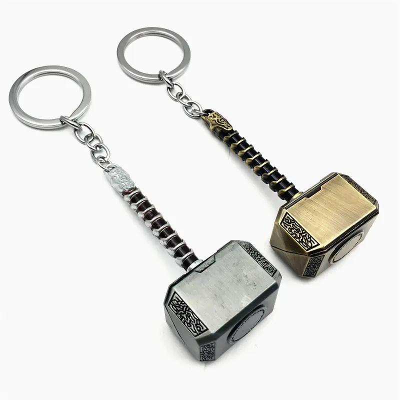 Movie Keychain Thor Hammer Key Chain Metal Keyrings For Sale