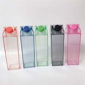 Wholesale High Quality Eco-Friendly BPA Free Fashion Water <b>Drinking</b> Clear <b>Plastic</b> Square Milk Carton Water Bottle - Product Image 2