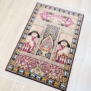 61x91cm indien fait à la main en gros tapis de l'Inde <span class=keywords><strong>Nain</strong></span> valeur coton persan tapis de soie - Product Image 3