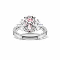 Bagues en argent sterling 925 faites à la main en Turquie, avec améthyste ovale en forme de poire et pierres CZ, vente en gros