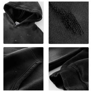 Sudadera con Capucha para Hombre, Personalizable con Logotipo, Estilo Vintage, Corte Holgado, 500 g/m², Felpa Francesa, Talla Grande, Sin Cordones, Lavado Ácido - Product Image 4