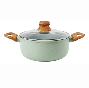 Modern <b>Ceramic</b> Marble Coated Pot <b>Pan</b> Glass Lids Bakelite Handles Non-Stick Aluminum Cookware Set Induction Compatible Dishwasher - Product Image 5