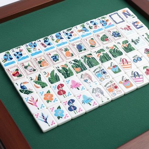 Jeu de <span class=keywords><strong>Ludo</strong></span> d'été de luxe 2026 Design Bleu Ms Lan à motif quadrillé en acrylique pour 4 joueurs, tuiles de Mahjong 160 pièces - Product Image 2